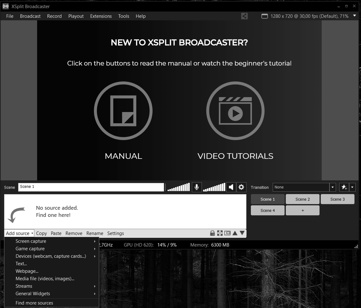 Выбор источника в XSplit modules-configuration