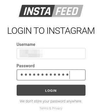 Instafeed home page